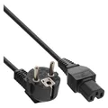 Produktbild: InLine Netzkabel Schukostecker gewinkelt auf Warmgeraetestecker C15 schwarz 1m (1 m) (16810C)
