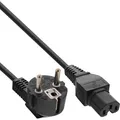 Produktbild: Netzkabel, Schutzkontakt gewinkelt auf Warmgerätestecker C15 gerade, schwarz, 1m