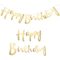 Produktbild: 5M Happy Birthday Banner in Gold metallic, Glitter Happy Birthday Schriftzug ...