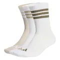 Produktbild: adidas Unisex 3STRIPES CUSHIONED SPORTSWEAR CREW SOCKS 3 PAIR PACK, white/wonder alumina/olive strata, 48-51