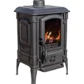 Produktbild: Kaminofen Gusseisen Ofen Antik Holz Guca Arina Holzofen Klein 6,5 kW Kamin Gusseisenofen Dauerbrandofen Werkstattofen Hüttenofen Heizofen - Schwarz