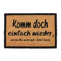 Produktbild: Relaxdays Fußmatte KOMM WIEDER, aus Kokosfasern, rutschfeste Türmatte, innen und draußen, BxT: 60 x 40 cm, natur/schwarz