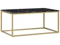 Produktbild: Beliani Trendy Couchtisch schwarz Marmor-Optik goldene Beine Delano