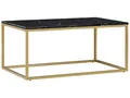 Produktbild: Trendy Couchtisch schwarz Marmor-Optik goldene Beine Delano