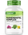 Produktbild: Mariendistel Artischocken Löwenzahn Komplex - 240 Kapseln (4 Monatsvorrat) - Hochdosiert mit 80% Silymarin & 2,5% Cynarin - Laborgeprüft - Vegan
