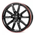 Produktbild: 1x BORBET DESIGN LX19 black glossy red ring 8.0Jx19 5x114.3 ET50