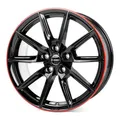 Produktbild: 1x BORBET DESIGN LX19 black glossy red ring 8.0Jx19 5x114.3 ET50