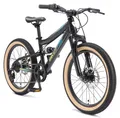 Produktbild: BIKESTAR Kinder Fully Mountainbike 20 Zoll ab 6 Jahre | 7 Gang Shimano, Scheibenbremsen | Schwarz