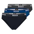 Produktbild: BOSS Herren Power Slips Briefs Unterhosen Cotton Stretch 3er Pack, Farbe:Mehrfarbig, Wäschegröße:XL, Artikel:-487 Blue/Navy/Grey
