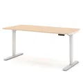Produktbild: ASSMANN Elektrisch höhenverstellbarer Schreibtisch Y-Line Curved 120x70cm Sand Weiß, TÜV-Zertifiziert, Memoryfunktion, 5 Jahre Herstellergarantie einfache Montage für Büro und Homeoffice