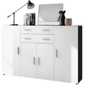 Produktbild: Vladon Highboard, Weiß, Holzwerkstoff, 166.5x106.5x35 cm, Wohnzimmer, Kommoden & Sideboards, Highboards