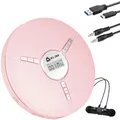 Produktbild: KLIM Discman Tragbarer CD-Player mit Kopfhörern, eingebauter Akku, für Zuhause und Auto, kompatibel mit SD-Karte, CDR, CDRW, MP3, WMA, 5 EQ-Effekte, Rosa