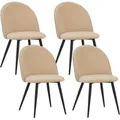 Produktbild: Esszimmerstühle Mit Samt-bezug 4er Set Capo, Beige - Stilvolles Vintage Design, Eleganter Polsterstuhl Am Esstisch - Küchenstuhl Oder Stuhl Esszimmer Mit Hoher Belastbarkeit - Albatros