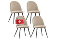 Produktbild: Albatros Esszimmerstühle mit Samt-Bezug 4er Set CAPO, Beige - Stilvolles Vintage Design, Eleganter Polsterstuhl am Esstisch - Küchenstuhl oder Stuhl Esszimmer mit hoher Belastbarkeit