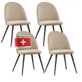 Produktbild: ALBATROS Esszimmerstühle mit Samt-Bezug 4er Set Capo, Beige - Stilvolles Vintage Design, Samt-Bezug, SGS geprüfter Polsterstuhl - Moderner Küchenstuhl, Stuhl Esszimmer oder Esstisch Stuhl
