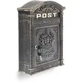 Produktbild: Relaxdays - Briefkasten Antik, Englischer Wandbriefkasten, Aluguss, Briefschlitz Für Din A4, Hbt: 44,5x 31x 9,5 Cm, Bronze