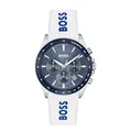 Produktbild: Boss Herren Armbanduhr 1514238 STRIKE Chronograph Silikonband blau-weiß