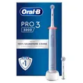 Produktbild: Oral-B PRO 3 3000 Elektrische Zahnbürste/Electric Toothbrush, 2 Sensitive Clean Aufsteckbürsten, 3 Putzmodi und visuelle 360° Andruckkontrolle für Zahnpflege, Geschenk Mann/Frau, blau