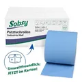 Produktbild: Plock GmbH Sobsy Putztuchrolle, Industriepapierrolle ? 25 cm, 2-lagig, Blaue Putztücher aus 100% Zellstoff, Blatt-Länge 36 cm x -Breite 22 cm, 1 Karton = 2 Rollen à 500 Blatt SY-66076-22-5