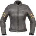 Produktbild: Modeka Iona Damen Motorrad Lederjacke, schwarz-gelb, Größe 44