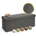 Produktbild: Laleni Sitztruhe Sitzbank mit Stauraum aus robustem Boucle-Stoff, Bequemer Hocker mit Stauraum - Aufbewahrungsboxen grau 110 cm x 38 cm x 38 cm