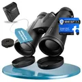 Produktbild: AlpinSpirit© Fernglas 10x42 inkl. Tasche & Zubehör (Testsieger) – mit Nitrogenfüllung - kompaktes & leichtes Fernglas - Feldstecher,wasserabweisend,FMC+BAK4, Binocular für Kinder & Erwachsene