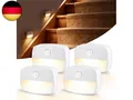 Produktbild: LED Nachtlicht mit Bewegungsmelder, 4 Stück kinder Bewegungslicht mit Batterie,