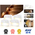 Produktbild: Nachtlicht mit Bewegungsmelder 4 Stück Warmweiß LED Licht für Flur Bad