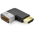 Produktbild: deleyCON HDMI Adapter Kupplung Verbinder 8K@60Hz / 4K@120Hz UHD 7680x4320 Aluminium HDMI 2.1 ARC HDR10+ Dolby Vision VRR ALLM 48Gbps Links Gewinkelt Grau Schwarz