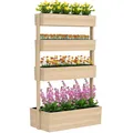 Produktbild: Hochbeet Holz, 4 Ebene Pflanzbeet mit Entwässerungslöcher Frühbeet Gartenbeet