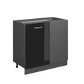 Produktbild: Vicco Eckunterschrank R-Line, Schwarz Hochglanz, 86 cm