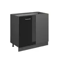 Produktbild: Vicco Eckunterschrank R-Line, Schwarz Hochglanz/Anthrazit, 86 cm ohne Arbeitsplatte (1-St)