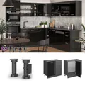 Produktbild: Eckunterschrank Küchenschrank R-Line Solid Anthrazit Schwarz 86 cm modern Vicco
