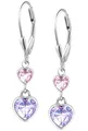 Produktbild: Kinder Mädchen Ohrhänger 925 Sterling Silber Herz Damen hängende Ohrringe Brisur K416