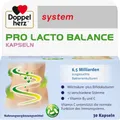 Produktbild: Doppelherz system PRO LACTO BALANCE - Kleine, gut schluckbare Kapseln | 12 ausgesuchte Milchsäure- plus Bifidokulturen – Mit Vitamin B2 und C - 30 Kapseln