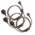 Produktbild: EAZY CASE - 3x Lampenfassung E27 mit Kabel aus Stoff [MIT SCHALTER] - Fassung E27 mit Kabel - Lampenfassung mit Schalter - Lampenkabel mit Fassung - Glühbirne mit Kabel - DIY Lampenfassung mit Stecker