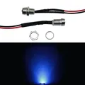 Produktbild: 5x Superhelle Signal Schraub LEDs Blau 12V 20cm Kabel 5000…8000mcd 45°