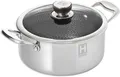 Produktbild: HENSSLERS Kochtopf, Edelstahl, Ø 24 cm, 5,0 Liter, 3-Schicht Material mit Wabenstruktur, Induktion
