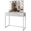 Produktbild: Lookway Schminktisch, Weiß Hochglanz, Weiß, Holzwerkstoff, 100x146x42 cm, Schlafzimmer, Schminktische