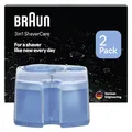 Produktbild: Braun 3-in-1 ShaverCare Reinigungskartuschen für Reinigungsstationen – ORIGINAL Kartuschen – Reinigt Rasierer 10x besser als Wasser, Scherkopfreiniger, Entfernt Haare und Hautpartikel – 2er Pack