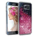 Produktbild: EAZY CASE Hülle kompatibel mit Samsung Galaxy S6 Schutzhülle mit Flüssig-Glitzer, Handyhülle, Schutzhülle, Back Cover mit Glitter Flüssigkeit, aus TPU/Silikon, Transparent/Durchsichtig, Pink