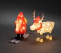 Produktbild: Konstsmide LED Acryl Weihnachtsmann und Rentier, 40 warm weiße Dioden, 24V, Außen (IP44), weißes Kabel - 6239-103