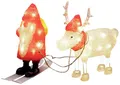 Produktbild: Konstsmide 6239-103 Acryl-Figur EEK: G (A - G) Weihnachtsmann, Rentier Warmweiß LED Rot, Weiß