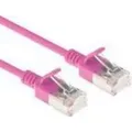 Produktbild: ACT Pink 1 meter LSZH U/FTP CAT6A datacenter slimline patch cable snagless with RJ45 connectors (DC7401)