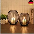 Produktbild: GoMaihe Oval Kerzenständer 2er Set, 14 x 15.5cm und 16 x 18cm Kerzenhalter