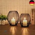 Produktbild: GoMaihe Oval Kerzenständer 2er Set, 14 x 15.5cm und 16 x 18cm Kerzenhalter