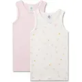 Produktbild: Sanetta Mädchen-Unterhemd (Doppelpack) rosa & off-white Blumen 92 - Beige - 92