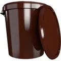 Produktbild: Fixedbyu - 1x Hobbock Eimer mit Deckel 31,5 l, Lebensmittelecht Braun