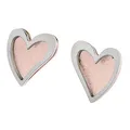 Produktbild: Ernstes Design Ohrringe E557 Herz Edelstahl Ohrstecker Stecker rot vergoldet