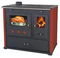 Produktbild: Kaminofen mit Backfach und Herdplatte Pracktik Lux Rot LINKS Holzofen 9,5 kW Kamin Ofen Dauerbrandofen Werkstattofen Schwedenofen Hüttenofen Heizofen